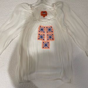 pia pauro white hand beaded top